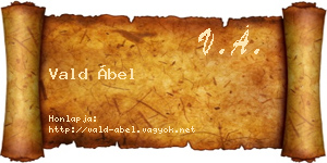 Vald Ábel névjegykártya